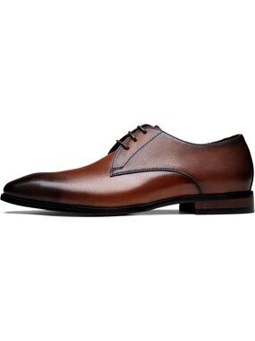 Men's Brown Leather Derby Dress Shoes - Sleek Lace-Up Oxford Style